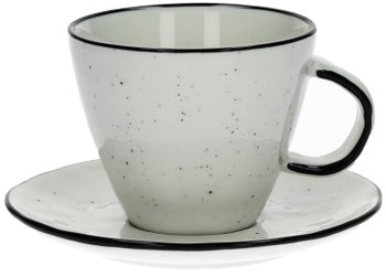 Filiżanka ze spodkiem Basil 250 ml biała – obraz-1