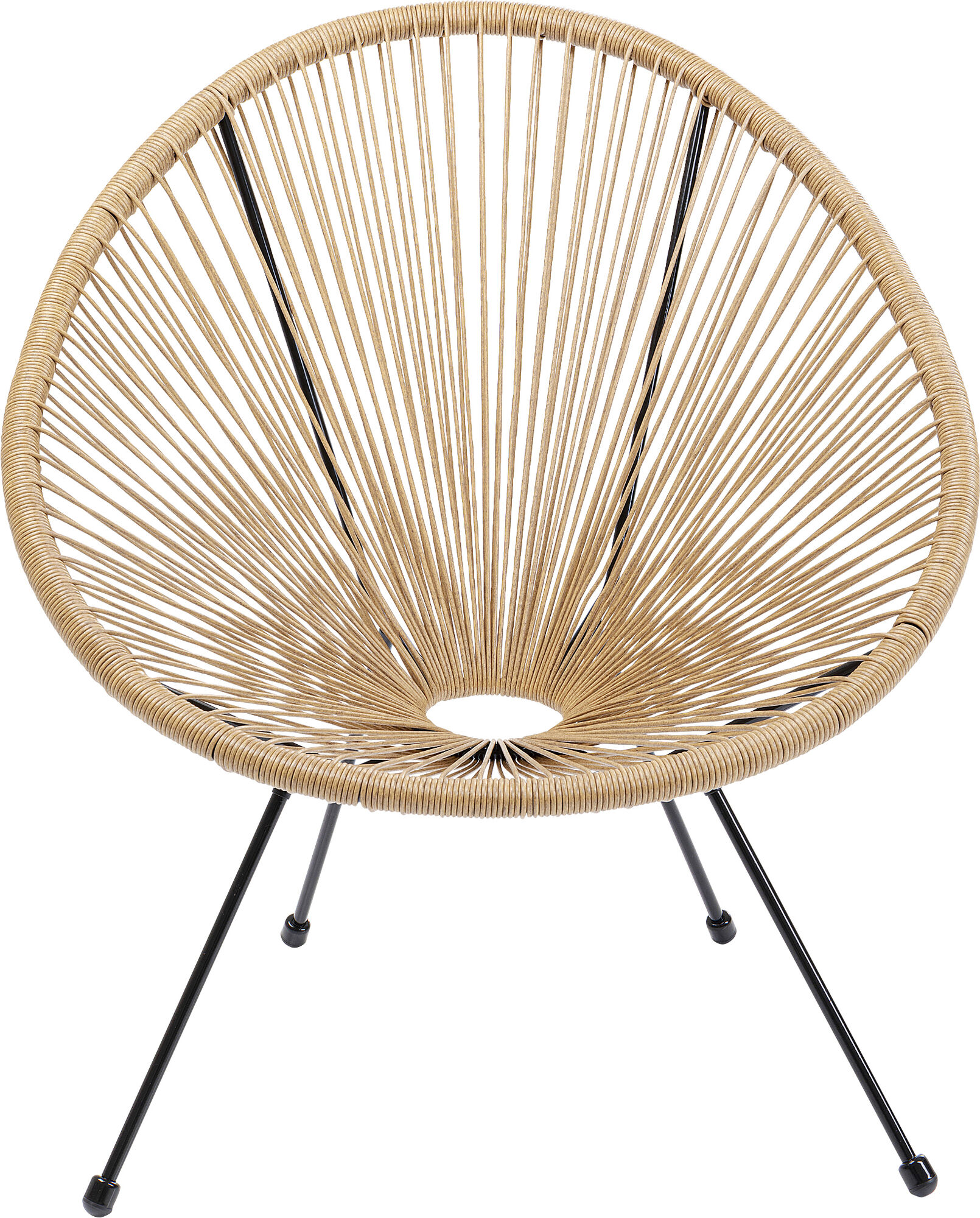 Fotel ogrodowy brązowy nogi metalowe czarne – grafika-1.