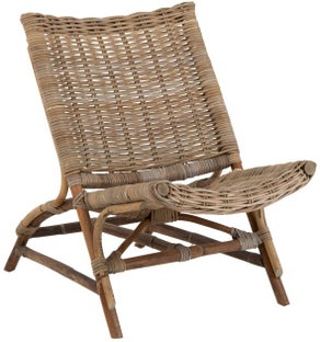 Fotel ogrodowy z rattanu drewna i bambusa naturalny – obraz-1