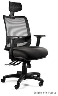 Fotel biurowy Saga Plus 64x120-132 cm czarny – obraz-1