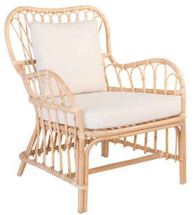 Fotel rattanowy styl boho 81x99 cm – obraz-1