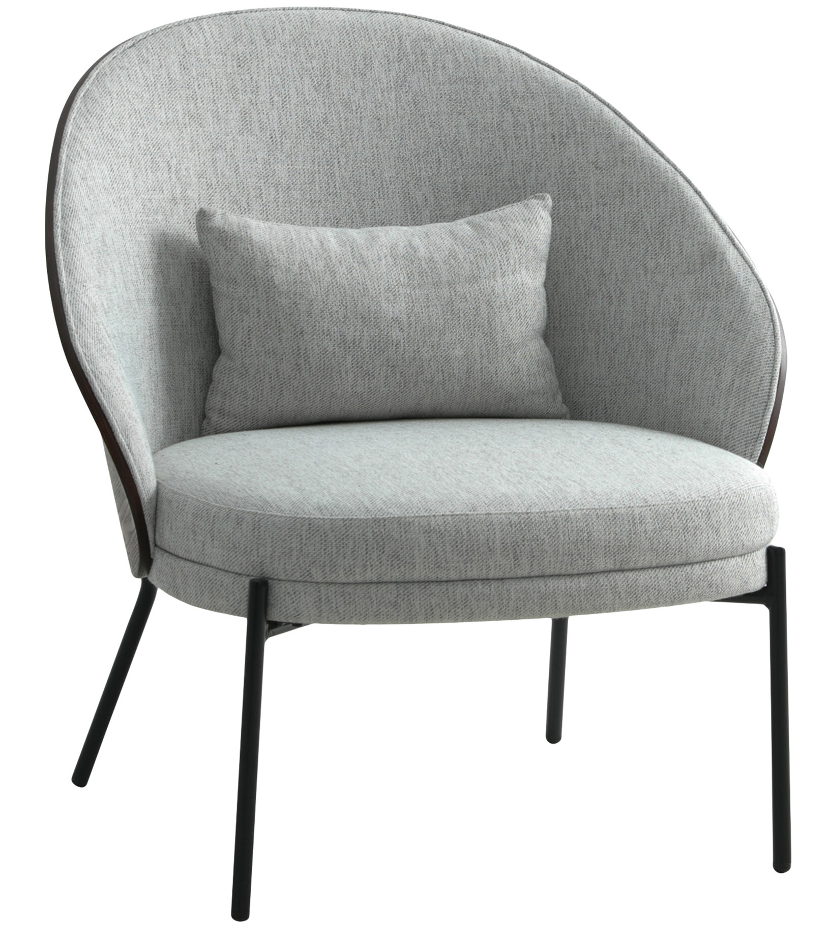 Fotel jasnoszary nogi czarne metalowe styl nowoczesny 77x82 cm – grafika-1.