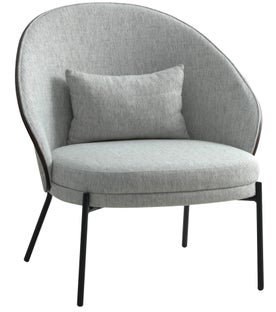 Fotel jasnoszary nogi czarne metalowe styl nowoczesny 77x82 cm – grafika-1.