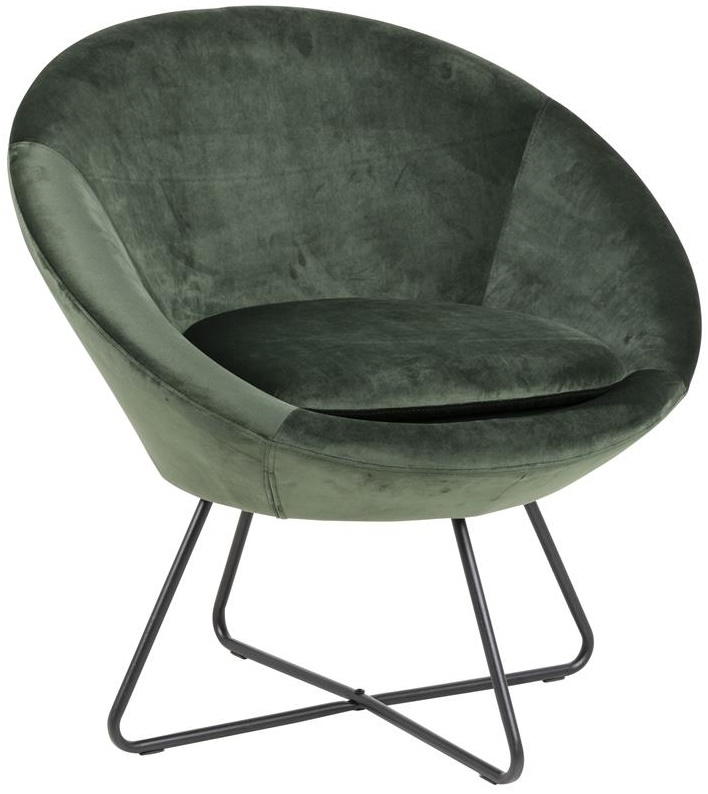 Fotel do salonu welurowy zielony nogi metalowe czarne – obraz-1