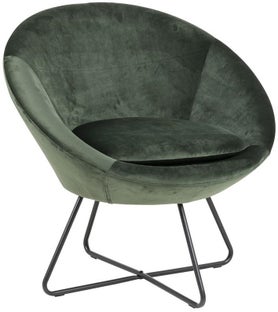 Welurowy fotel do salonu zielony z metalowymi czarnymi nogami – grafika-1.
