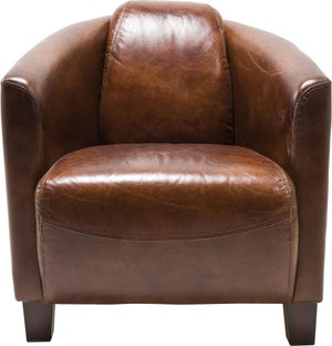 Fotoliu de piele Cigar Lounge Maro – imagine-1.