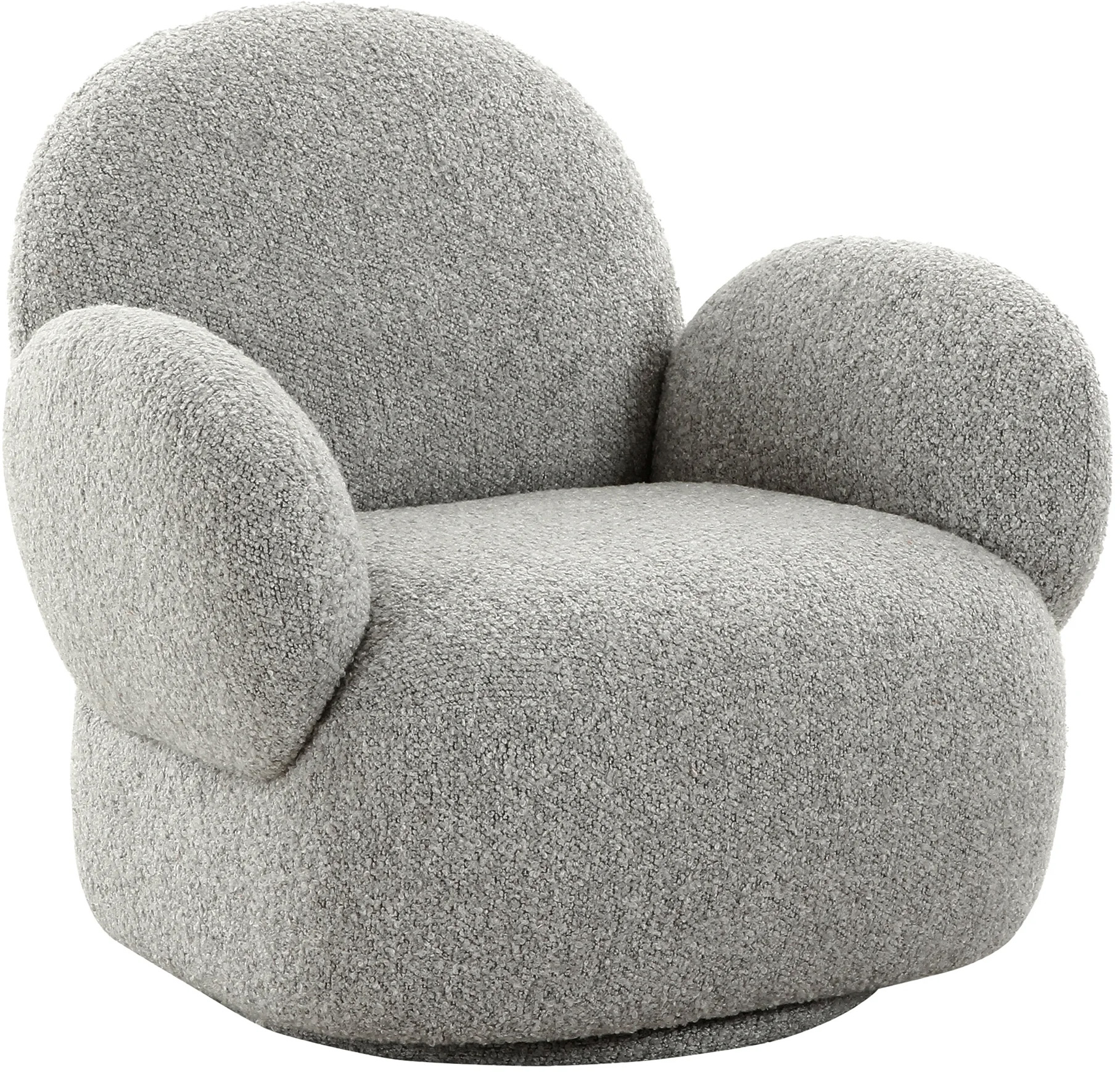 Fotel do salonu obrotowy w kolorze jasnoszarym 85x87 cm – grafika-1.