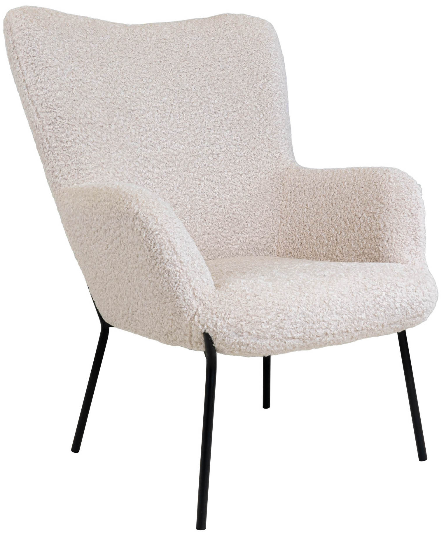 Fotel do pokoju wełniany różowy nogi metalowe czarne – grafika-1.