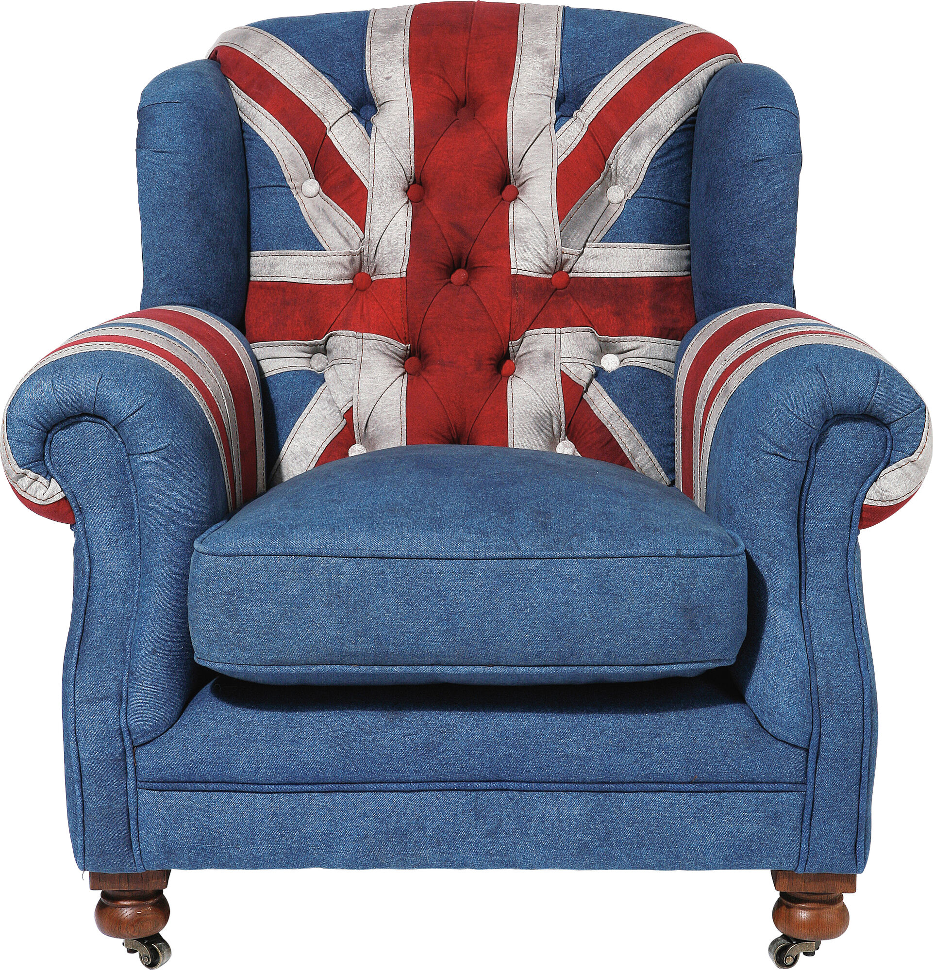Fotel Grandfather Union Jack 90x89 cm niebieski – obraz-1
