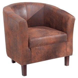 Fotel brązowy nogi drewniane 74x74 cm – grafika-1.