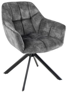 Fotel z jasnoszarym pokrowcem aksamitnym i czarnymi nogami – grafika-1.