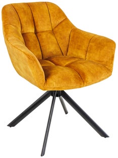 Fotel musztardowy z metalowymi nogami w kolorze czarnym – grafika-1.