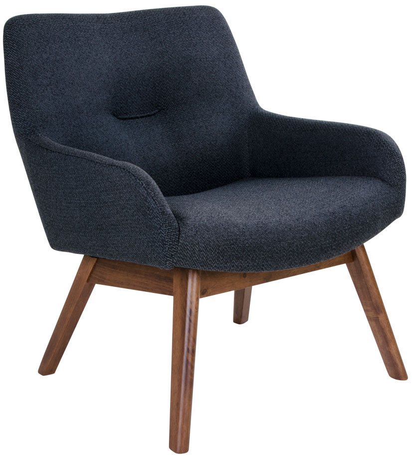 Fotel do pokoju tapicerowany szary nogi drewniane – grafika-1.