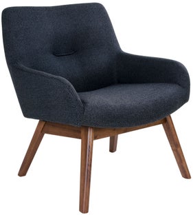 Fotel do pokoju tapicerowany szary nogi drewniane – grafika-1.