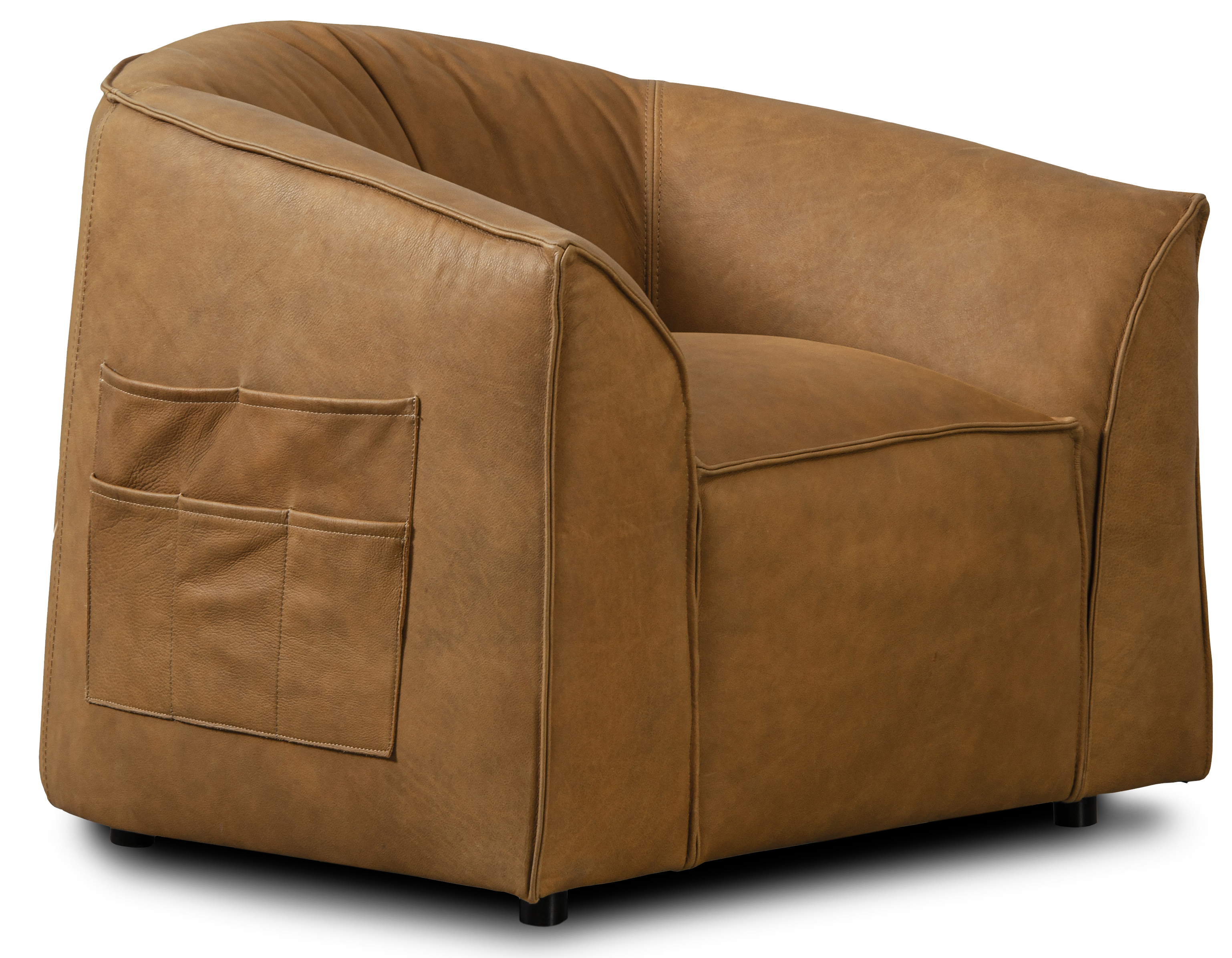 Fotel Mama 89x72 cm brązowy skórzany – obraz-1