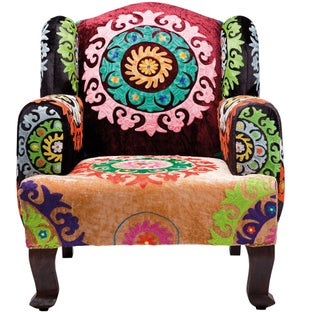 Fotel Mandala 85x105 cm kolorowy – obraz-1