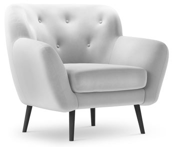 Fotel welurowy pikowany z podłokietnikami 102x81 cm srebrny – obraz-1