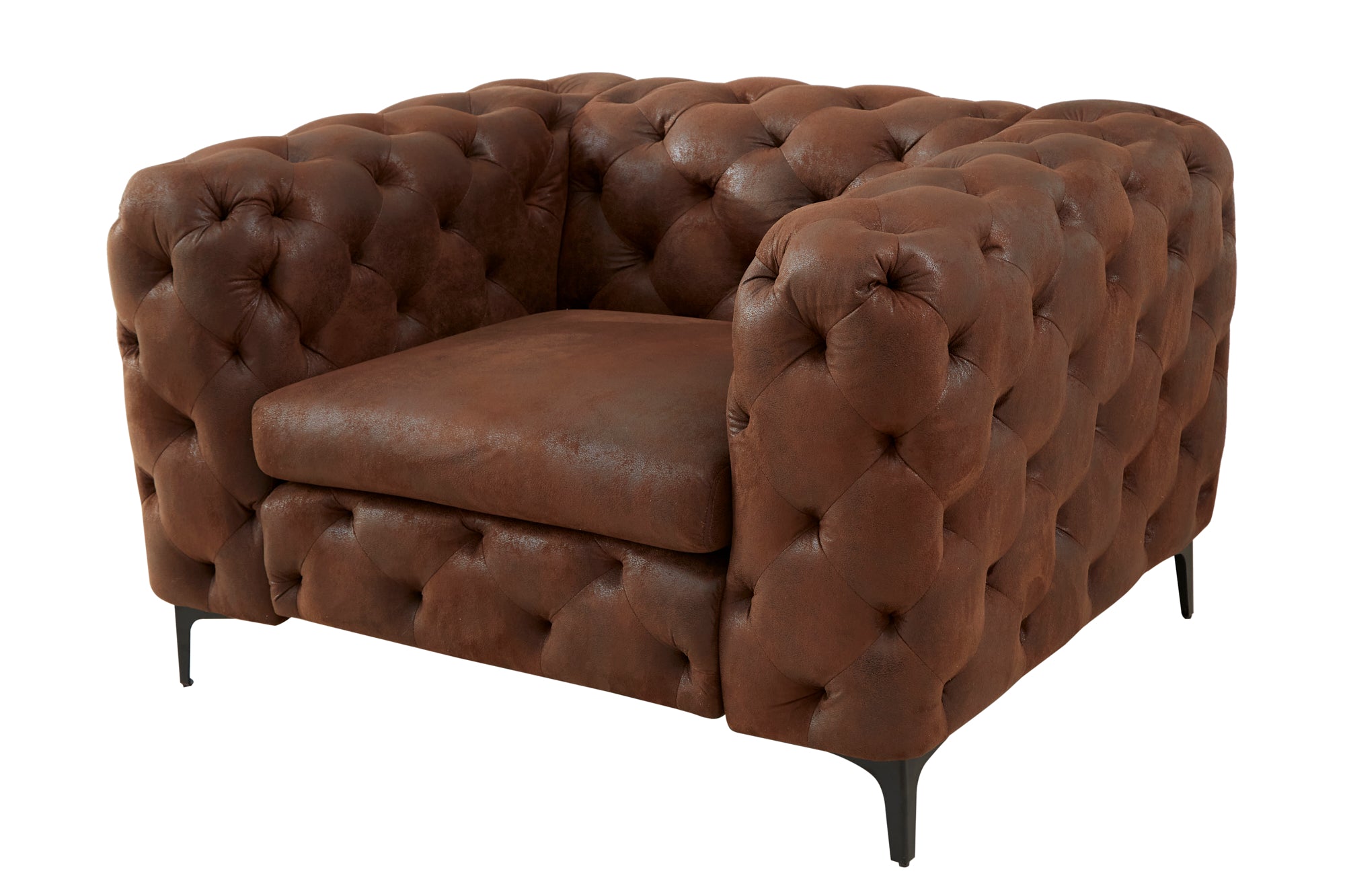 Fotel MODERN BAROCK 120 cm mikrofibra antyczny brąz, styl chesterfield – grafika-1.