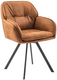 Brązowe obrotowe krzesło z podłokietnikami w stylu industrialnym – grafika-1.