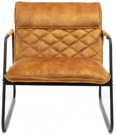 Fotel aksamit musztardowy z podłokietnikami do salonu – grafika-1.