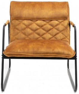 Fotel aksamit w musztardowym kolorze z podłokietnikami – grafika-1.