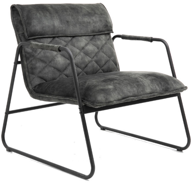 Fotel z podłokietnikami aksamit szaro-zielony 71x79 cm  – obraz-1