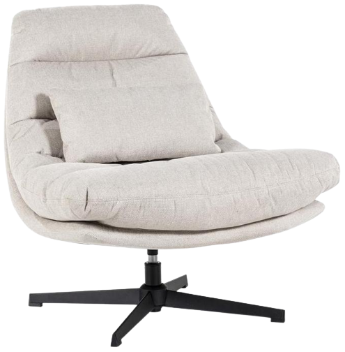 Fotel obrotowy beżowy 85x90 cm w stylu nowoczesnym – obraz-1