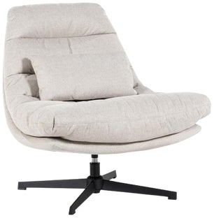 Fotel obrotowy beżowy 85x90 cm w stylu nowoczesnym – obraz-1