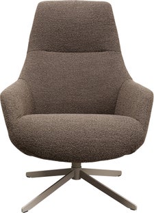 Fotel obrotowy do salonu szary podstawa stalowa 76x100 cm – obraz-1