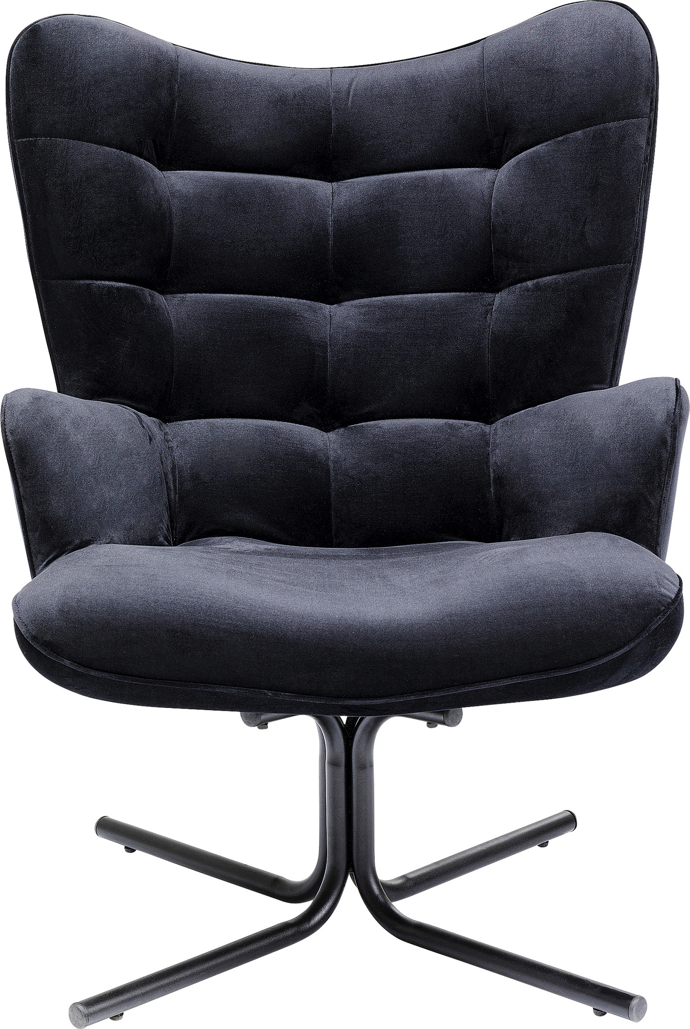 Sillón giratoria Oscar Velvet negro – Imagen-1.