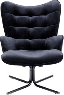 Sillón giratoria Oscar Velvet negro – Imagen-1.