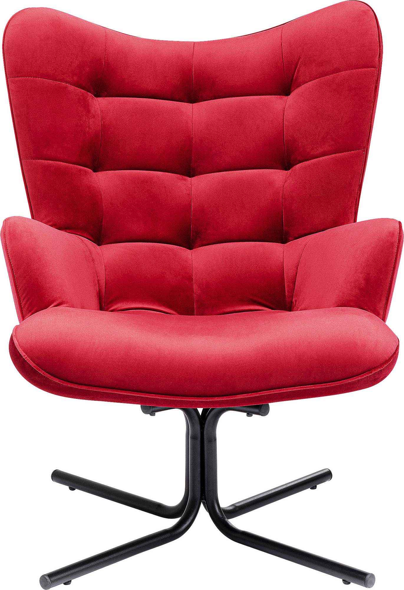 Sillón giratoria Oscar Velvet rojo – Imagen-1.