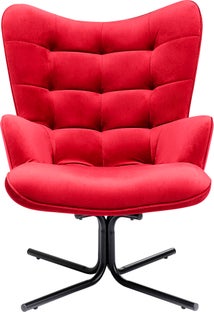 Sillón giratoria Oscar Velvet rojo – Imagen-1.