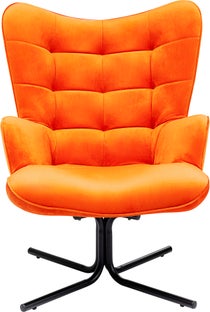 Snurrfåtölj Oscar - Sammet/Orange – bild-1.