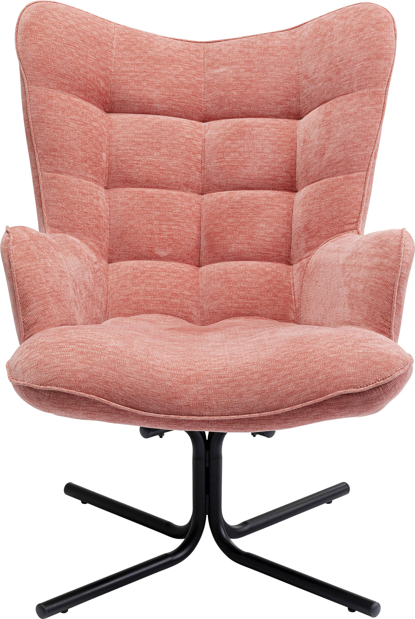 Fotel obrotowy pikowany tapicerowany uszak różowy 82x95 cm – grafika-1.