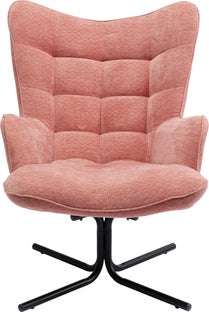 Fotel obrotowy pikowany tapicerowany uszak różowy 82x95 cm – grafika-1.