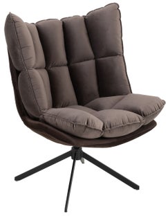 Fotel obrotowy pikowany 75x94 cm ciemnoszary - nogi czarne – obraz-1