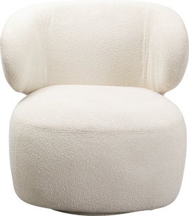 Fotel obrotowy uszak w kolorze kremowym 80x77 cm – obraz-1