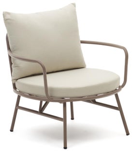 Fotel ogrodowy brązowy stalowy z poduszkami 67x68 cm – obraz-1
