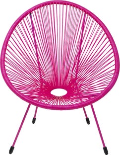 Fotel ogrodowy różowy żyłkowy 73x85 cm – obraz-1