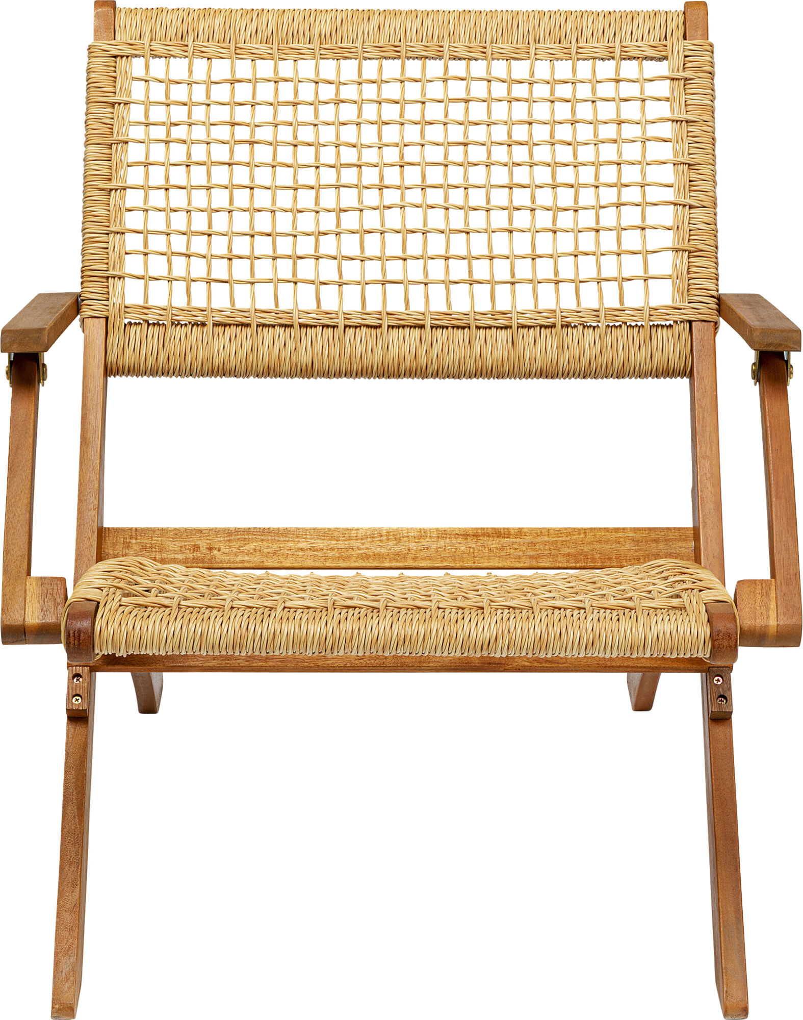 Fotel ogrodowy składany drewniany brązowy – obraz-1