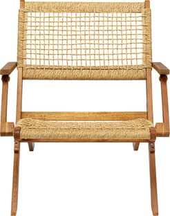 Fotel ogrodowy składany drewniany brązowy – obraz-1