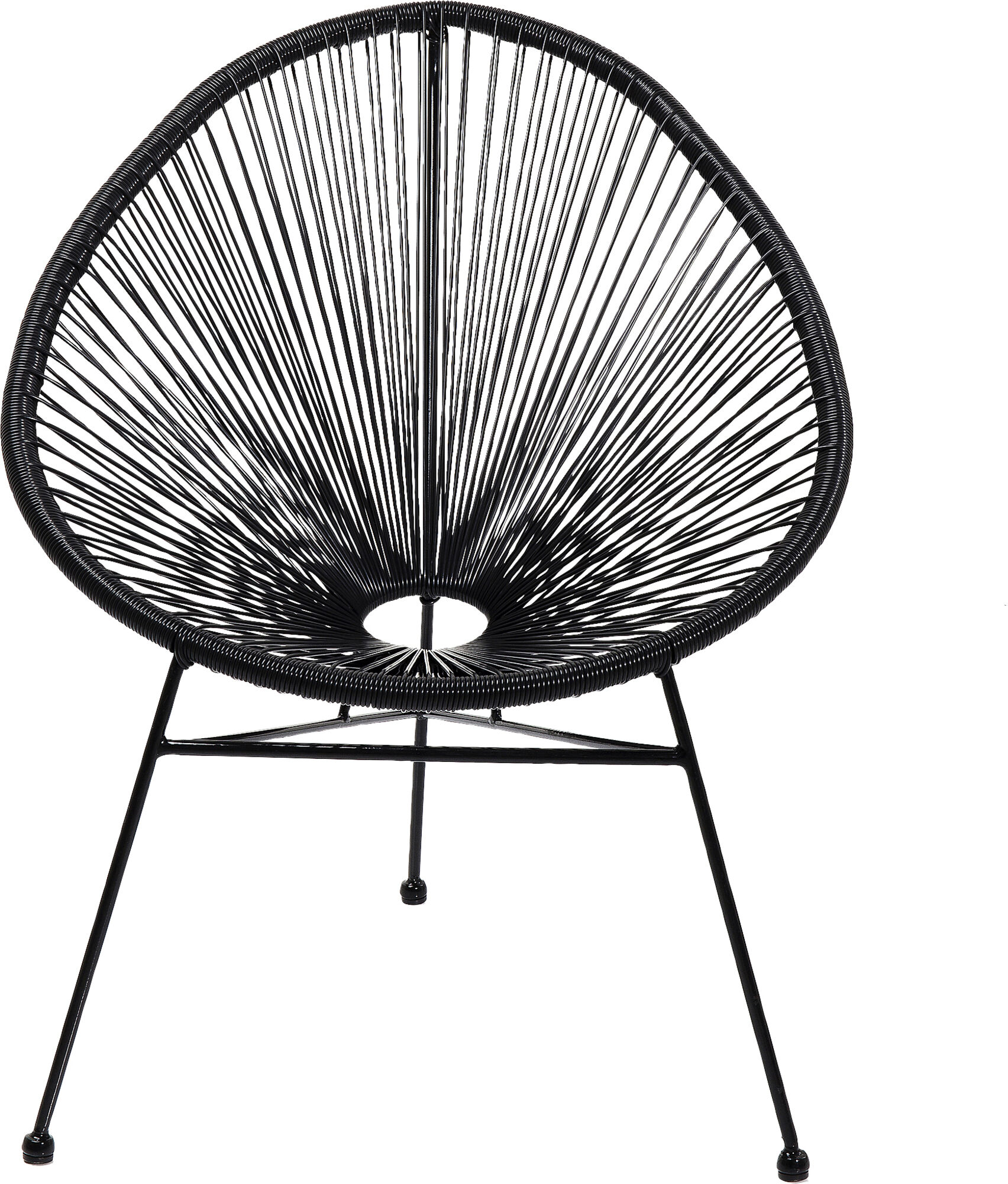 Fotel ogrodowy Spaghetti 73x87 cm czarny – obraz-1