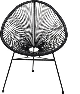 Fotel ogrodowy Spaghetti 73x87 cm czarny – obraz-1