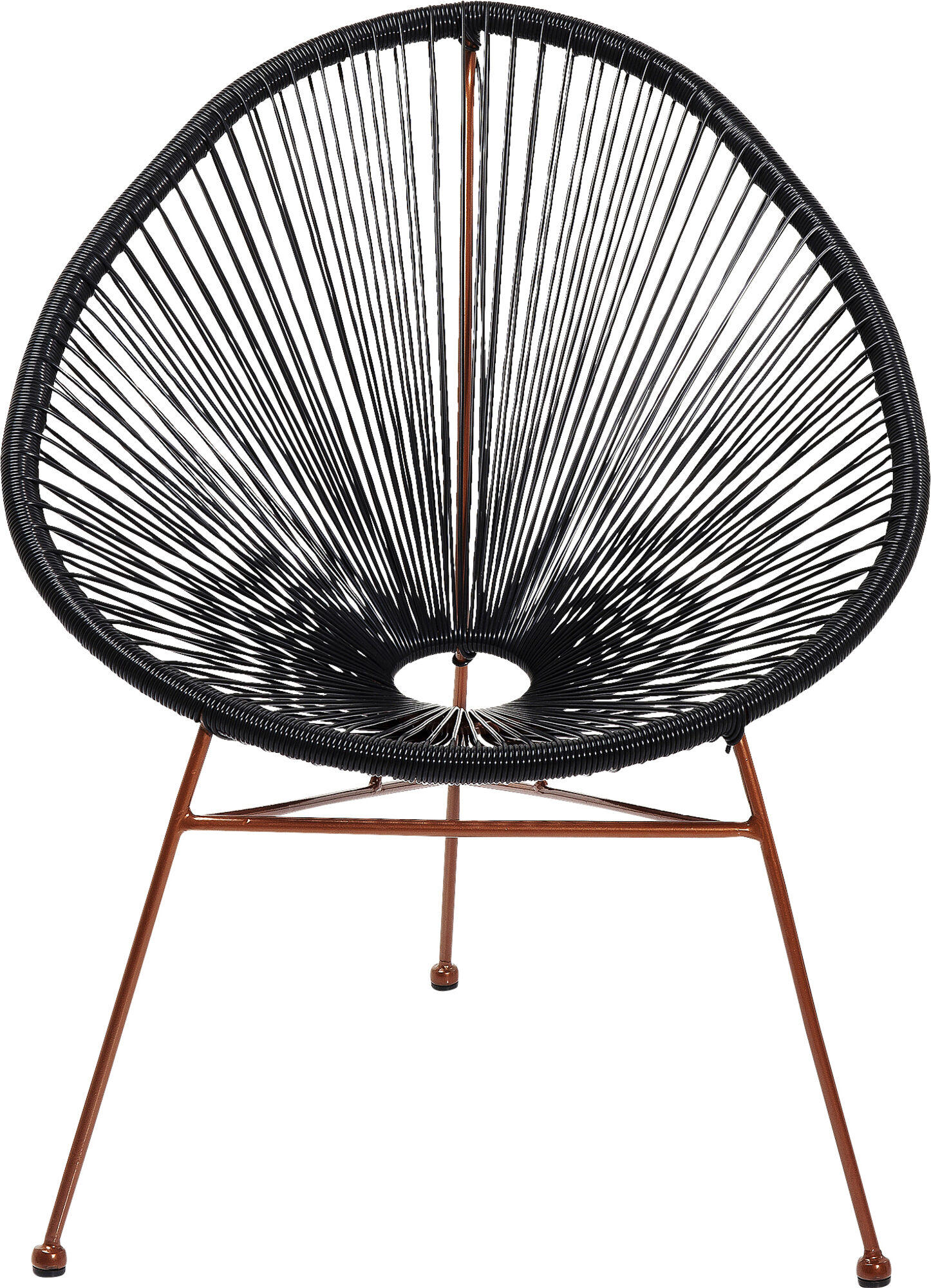 Fotel ogrodowy Spaghetti 73x87 cm czarny nogi miedziane – grafika-1.