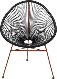 Fotel ogrodowy Spaghetti 73x87 cm czarny nogi miedziane – grafika-1.