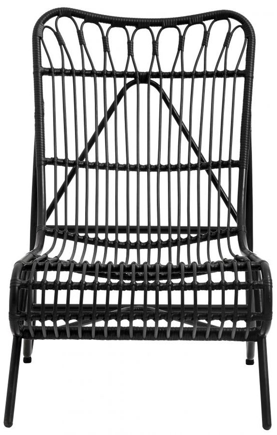 Fotel ogrodowy z technorattanu czarny 60x82 cm Outlet – obraz-1