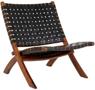 Fotel do salonu skórzany czarny nogi drewniane – grafika-1.