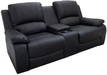 Fotel dwuosobowy rozkładany czarny 186x99 cm – obraz-1