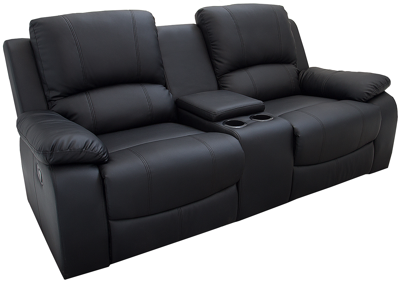 Czarny rozkładany fotel podwójny Hollywood z nowoczesnym stylem – grafika-1.